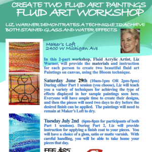 Create Two Fluid Art Paintings: Fluid Art Workshop with Liz Warner - Morning Session 6-29
