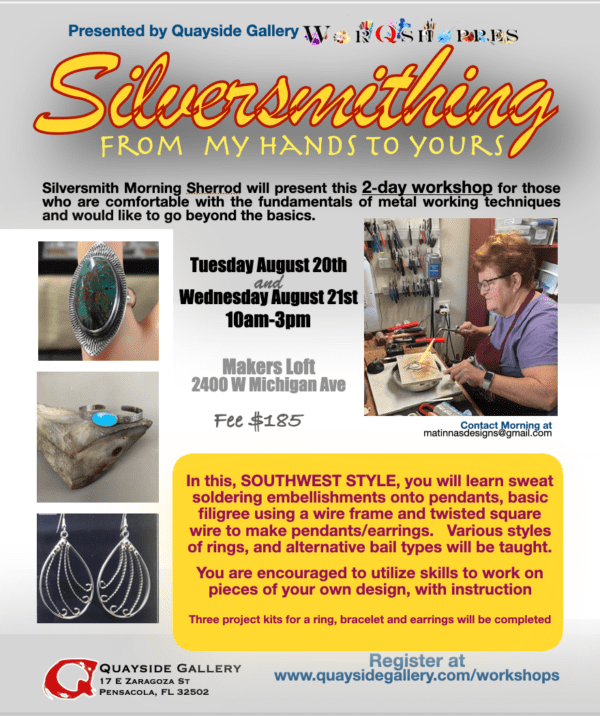 Silversmithing Workshop From My Hands to Yours Southwest Style August 20th and Wednesday August 21st