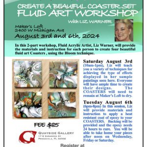 Create a Beautiful Coaster Set : Fluid Art Workshop with Liz Warner