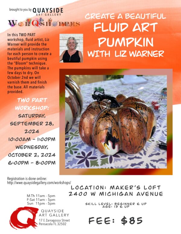 Create a Beautiful Fluid Art Pumpkin with Liz Warner​