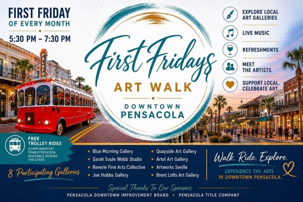First Fridays Art Walk - First Friday of Every Month -Downtown Pensacola